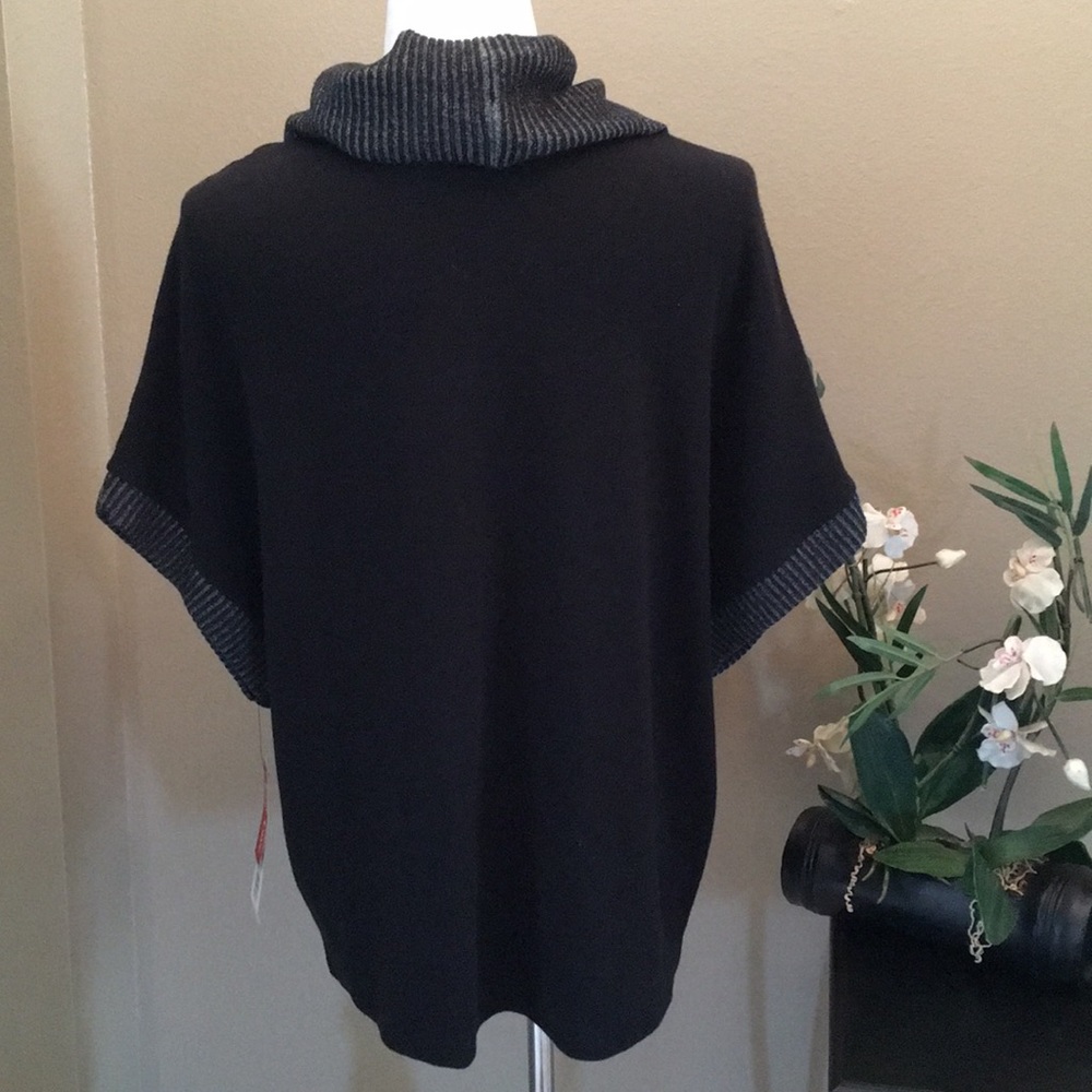 Black/Grey Cowl Neck Sweater Layering Small - Picture 3 of 5
